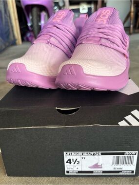 adidas Kids Lightweight Slip-On Sneakers in Pink